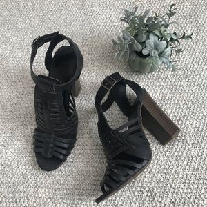 Black Block Heel Sandal
